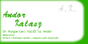 andor kalasz business card